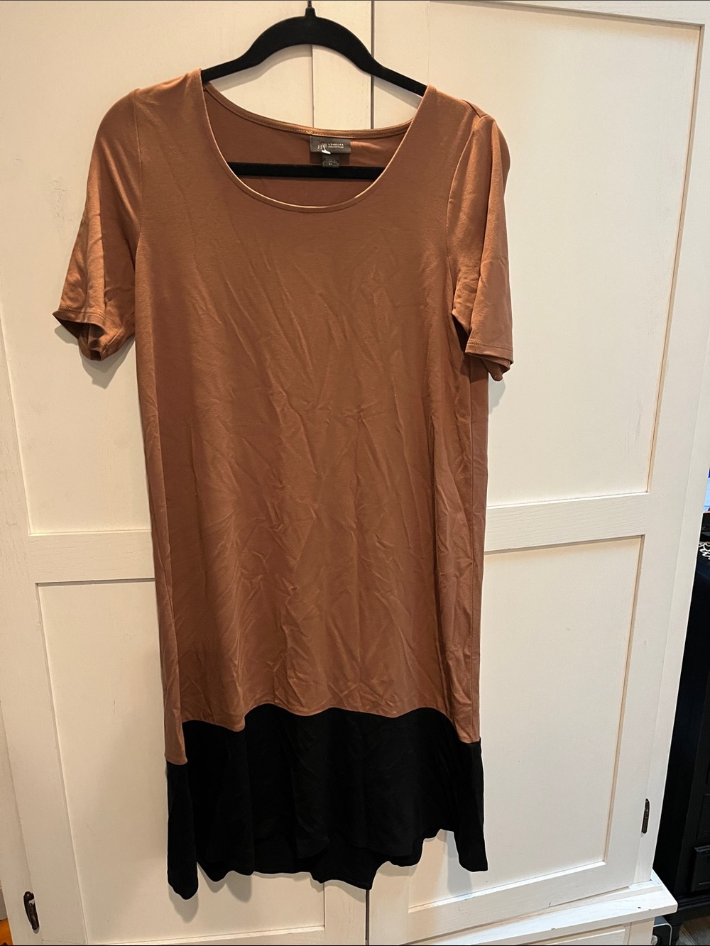 J. Jill Two-Tone High-Low Dress in Rust and Black